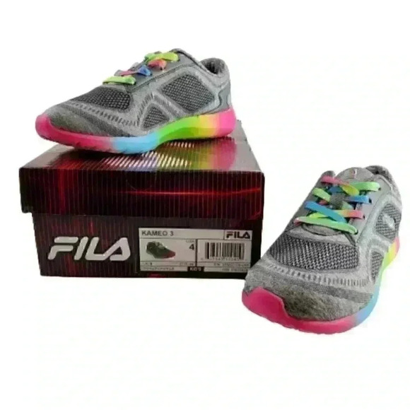 Fila Kids Kameo 3 Shoes Size 4 Gray Multi Color At - Picture 2 of 10